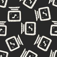 Doodle Computer seamless pattern background N2