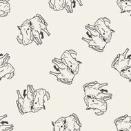 pig doodle seamless pattern background