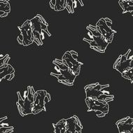 pig doodle seamless pattern background N3