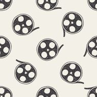 Doodle Film seamless pattern background N4