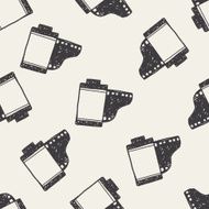 Doodle Film seamless pattern background N5