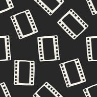 Doodle Film seamless pattern background N6