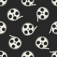 Doodle Film seamless pattern background N7