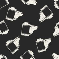 Doodle Film seamless pattern background N8