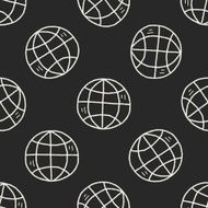 Doodle Globe seamless pattern background N2