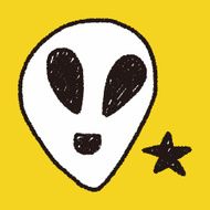 alien doodle drawing N4