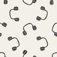 Doodle Headphone seamless pattern background