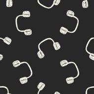 Doodle Headphone seamless pattern background N3