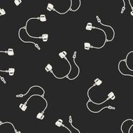 Doodle Headphone seamless pattern background N4