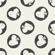 Doodle Heart seamless pattern background