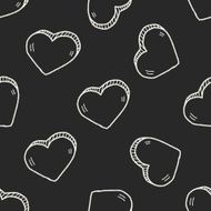 Doodle Heart seamless pattern background N2