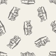 archer doodle seamless pattern background N2