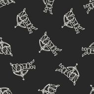 archer doodle seamless pattern background N3