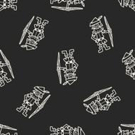 archer doodle seamless pattern background N4