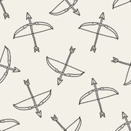 arrow and bow doodle seamless pattern background