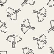 arrow and bow doodle seamless pattern background N2