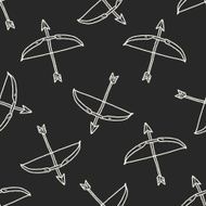 arrow and bow doodle seamless pattern background N3