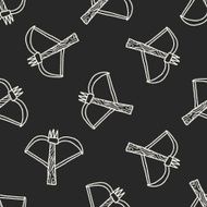 arrow and bow doodle seamless pattern background N4
