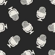doodle microphone seamless pattern background N2