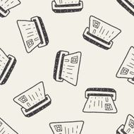 ATM doodle drawing seamless pattern background
