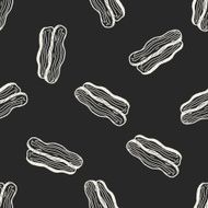 Bacon doodle seamless pattern background