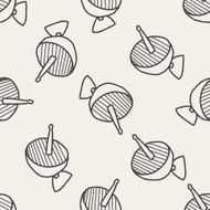 Doodle Satellites seamless pattern background N5
