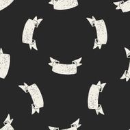 banner doodle seamless pattern background