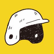 baseball helmet doodle N3