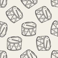 Doodle Toy Drum seamless pattern background