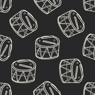 Doodle Toy Drum seamless pattern background N2