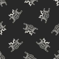 Doodle Toy Plane seamless pattern background