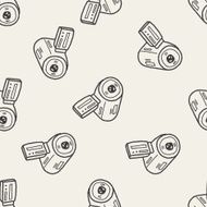 doodle video camera seamless pattern background