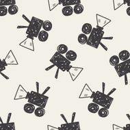 Doodle Video recorder seamless pattern background N3