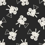 Doodle Video recorder seamless pattern background N4