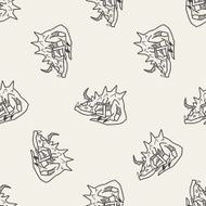 dragon doodle seamless pattern background N6