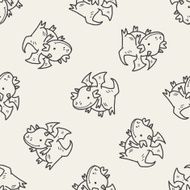 dragon doodle seamless pattern background N7