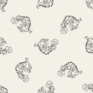 dragon doodle seamless pattern background N9