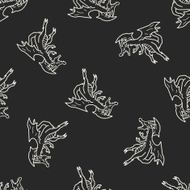 dragon doodle seamless pattern background N11