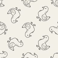 dove doodle seamless pattern background