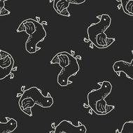 dove doodle seamless pattern background N2