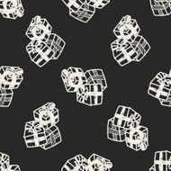birthday presents doodle drawing seamless pattern background N3