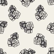 birthday presents doodle drawing seamless pattern background N6