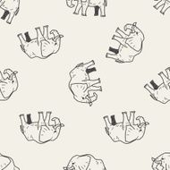 elephant doodle seamless pattern background N2
