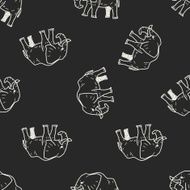 elephant doodle seamless pattern background N4