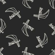 boat doodle seamless pattern background N3