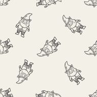elf doodle seamless pattern background N2
