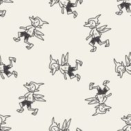elf doodle seamless pattern background N3