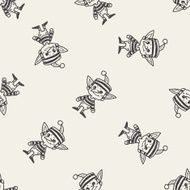elf doodle seamless pattern background N4