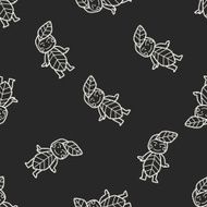 elf doodle seamless pattern background N7