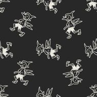 elf doodle seamless pattern background N8